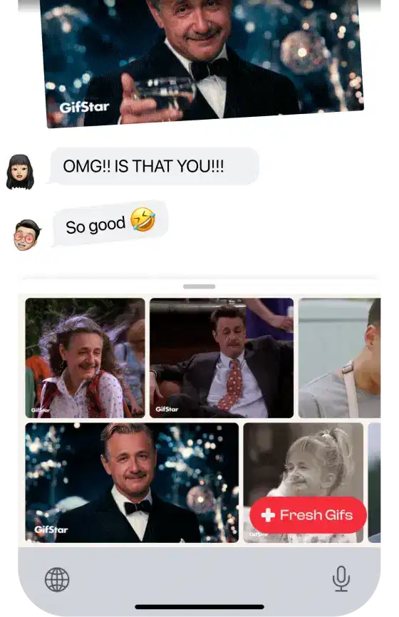 Share from any app with your custom gif keyboard